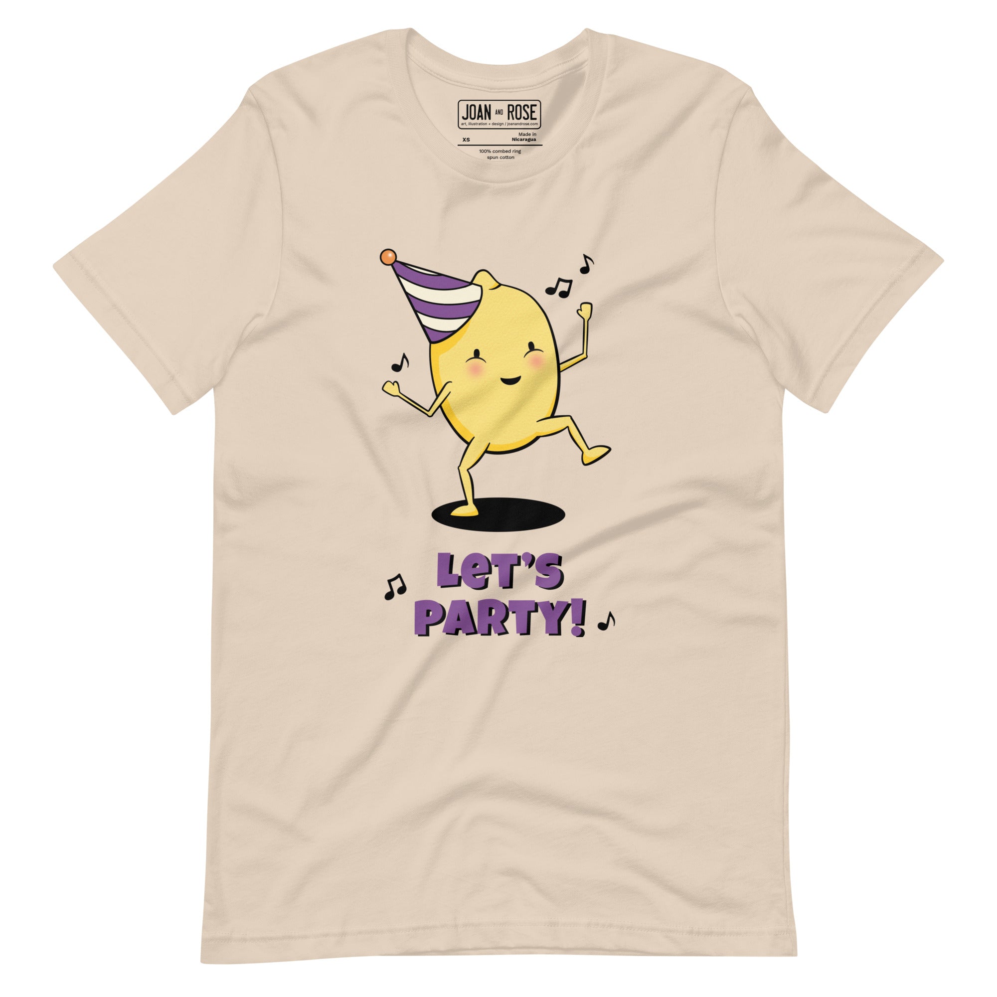Cream version of Lemon Party t-shirt